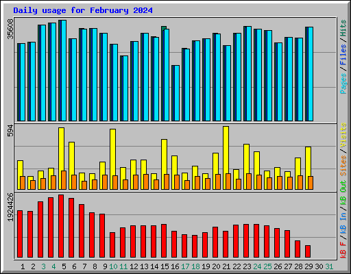 Daily usage for February 2024