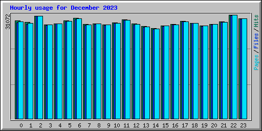 Hourly usage for December 2023