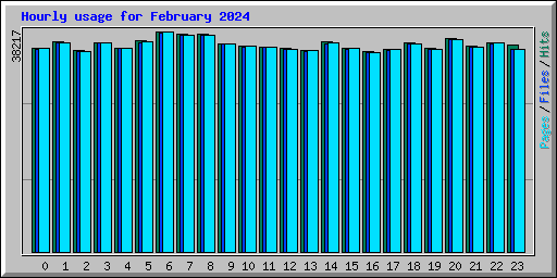 Hourly usage for February 2024